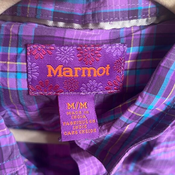 ✨Marmot Girl’s Audrey Purple Plaid Sz Medium Top✨ - Picture 6 of 8